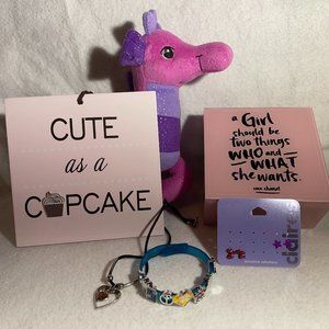Girl Gift Package w/ Jewelry Box, Earrings, Necklace, Bracelet, Plaque and Plush